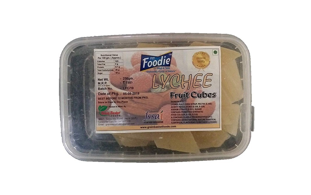Fit Foodie Lychee Fruit Cubes    Pack  250 grams